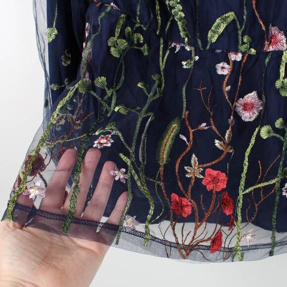 Bloomchic Embroidered Mesh Crochet Gathered Blouse - 14/16 1X - NWT - Picture 7 of 13